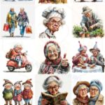 Funny Old Ladies Clipart: PNG Bundle for Crafts (40 Files Included) - Image 2