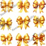 Yellow Bow Clipart Bundle – 28 PNG Files, Digital Ribbon Graphics for Crafts & Sublimation - Image 3